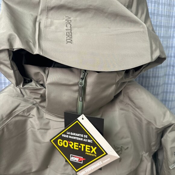 Men's Down Arcteryx Logo Waterproof Warm Hooded Puffer Jacket Size L - Picture 3 of 11